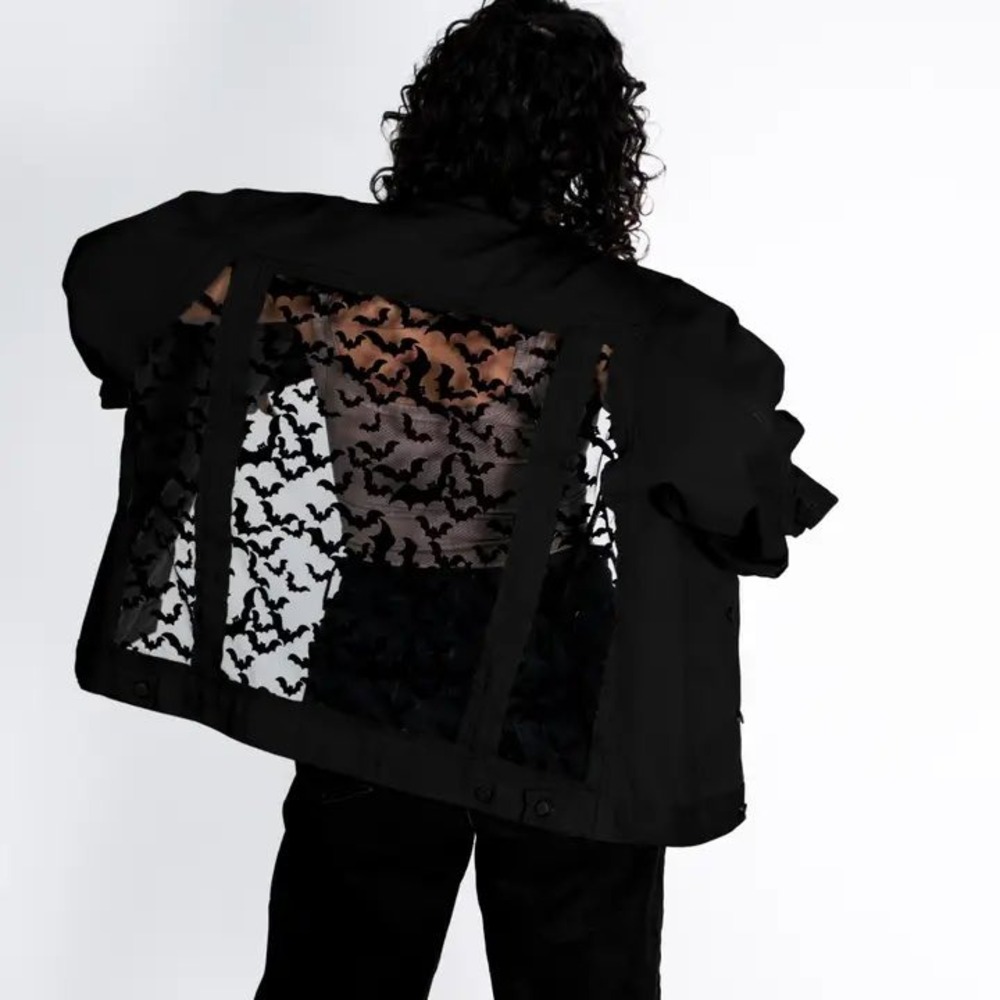 Dragon Denim Jacket‎ Black Medium New Without Tags
